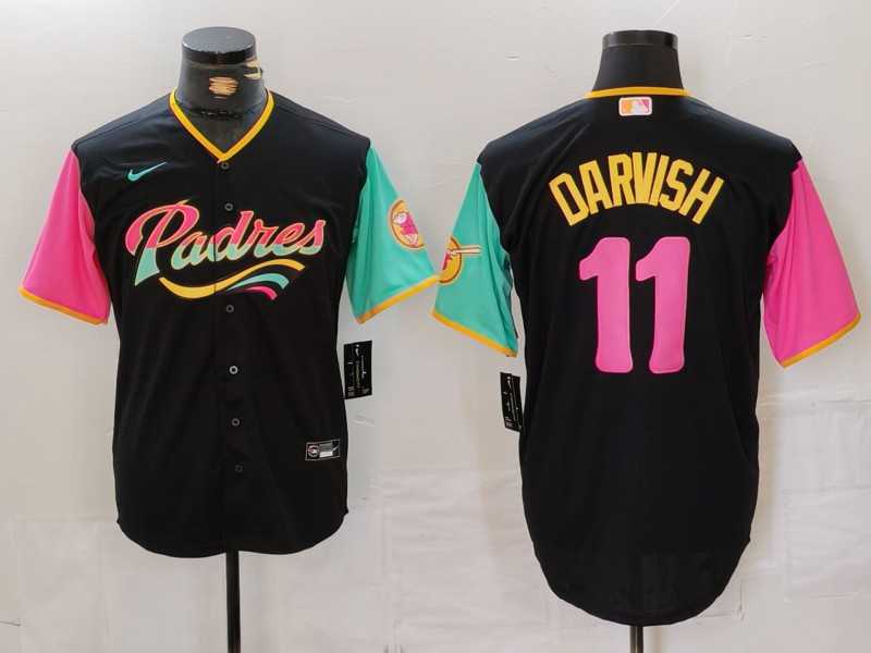 Men%27s San Diego Padres #11 Yu Darvish Black Fashion Baseball Jersey